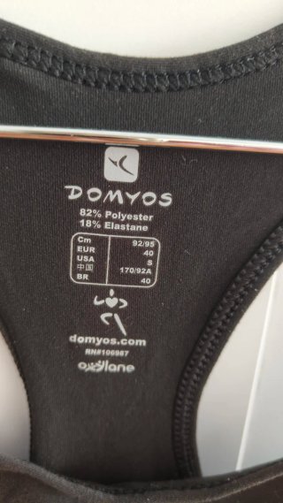 Camiseta tirantes Domyos Negra Talla M