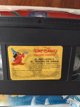 VHS El Rey León 2: El Tesoro de Simba Disney