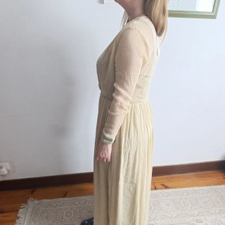 Vestido dorado brillante talla XL con etiqueta