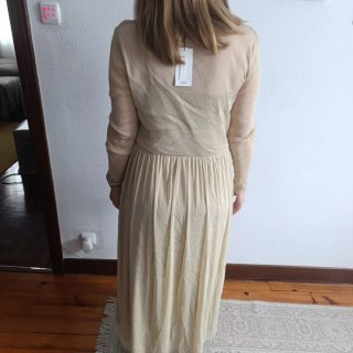 Vestido dorado brillante talla XL con etiqueta