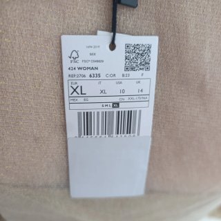 Vestido dorado brillante talla XL con etiqueta