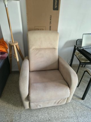 Butaca eléctrica reclinable beige eléctrico