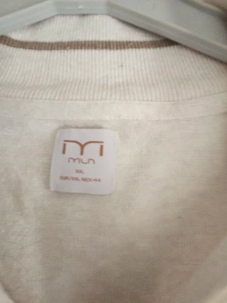 Jersey M cremallera cuello alto beige M