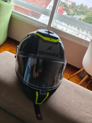 Casco Shark Fibra Carbono Negro/Amarillo talla M