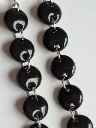 Pendientes Delia negro plateado