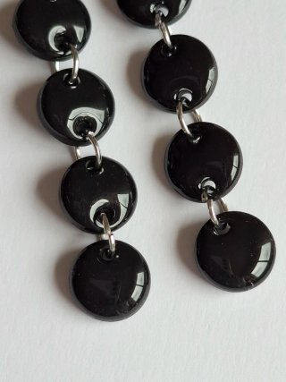 Pendientes Delia negro plateado