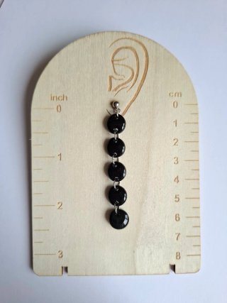 Pendientes Delia negro plateado