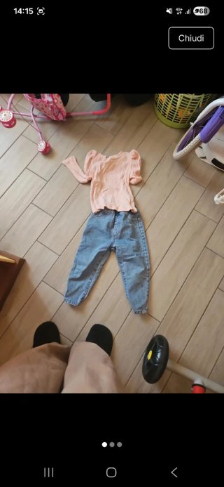 Completo bambina jeans e rosa