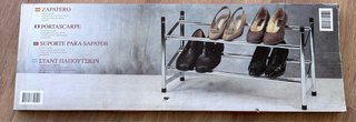 Zapatero 2 baldas metal extensible 62 hasta 118 cm