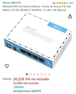MikroTik HAP Lite Punto de Acceso