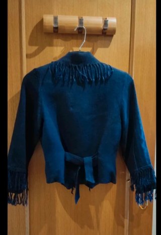 Chaqueta de lino con flecos