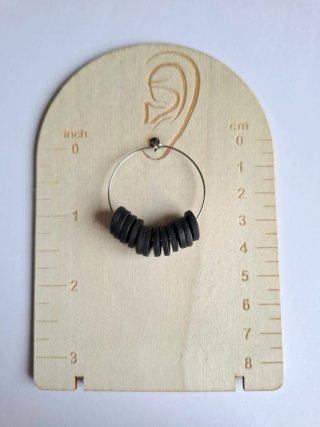 Pendientes Aro cuentas negras