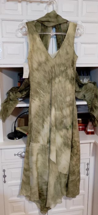 Vestido verde tie-dye
