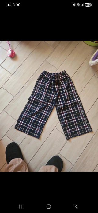 Pantaloni a zampa bambina fantasia scozzese