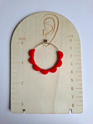 Pendientes Aro ondas rojas