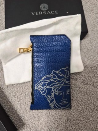 Cartera Monedero Versace Hombre Azul