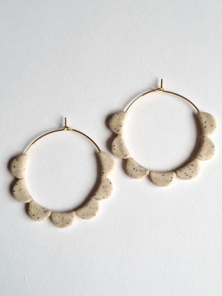 Pendientes Aro ondas piedra