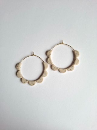 Pendientes Aro ondas piedra
