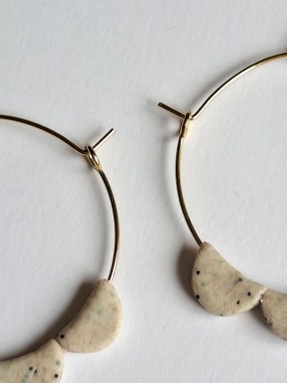 Pendientes Aro ondas piedra