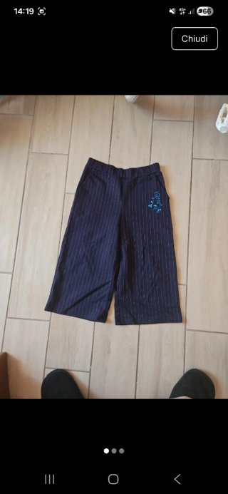 Pantaloni bambina a righe con paillettes