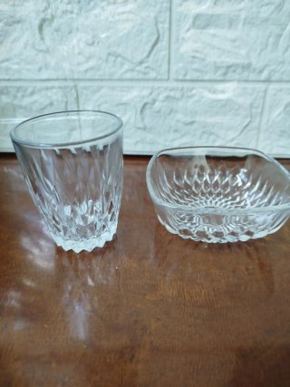 Lote 9 Vasos Duralex y Bol Cristal