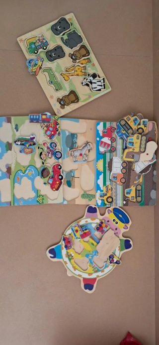 Puzzles de madera animales y vehículos