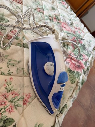 Plancha de vapor azul y blanca