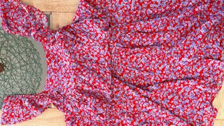 Vestido Zara floral rojo y morado Talla XL