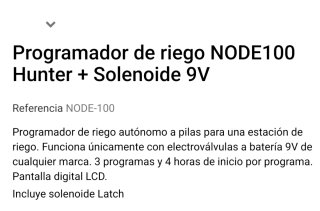 Programador riego Hunter NODE-100-LS