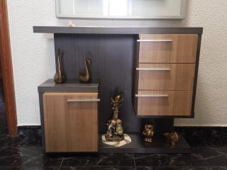 Recibidor elegante madera y metal