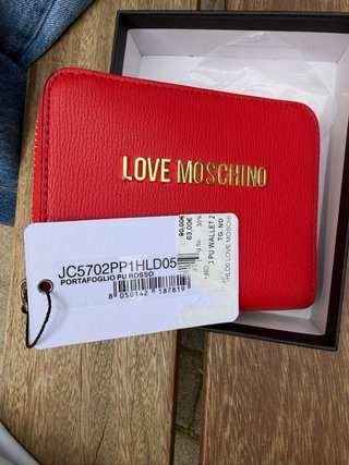 Portafoglio Love Moschino nero e rosso