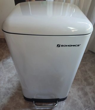 Cubo basura Songmics LTB01W con tara de transporte