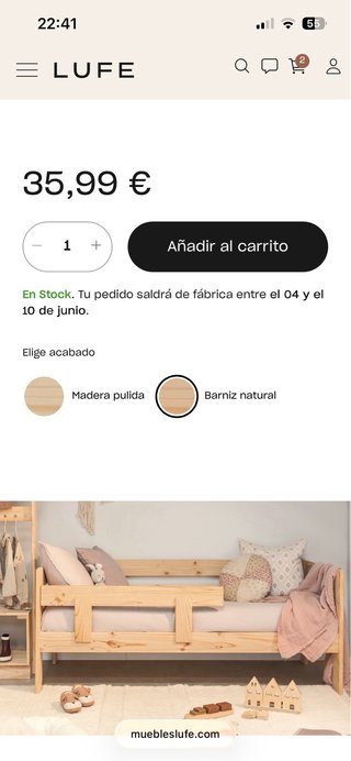 Barrera protectora cama infantil Muebles Lufe