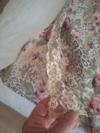 Camisón seda con encaje floral