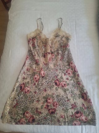 Camisón seda con encaje floral