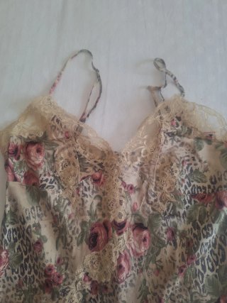 Camisón seda con encaje floral