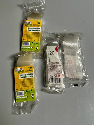Lotto 100 cucchiaini biodegradabili Green PLA