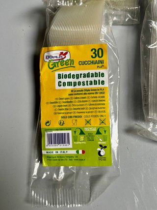 Lotto 100 cucchiaini biodegradabili Green PLA