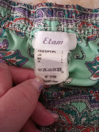 Pantalón corto pijama Etam estampado tipo lencero