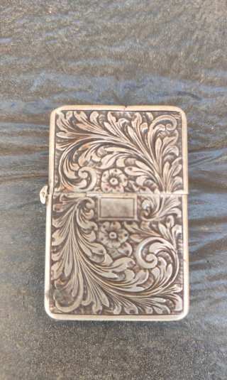 Zippo Plata 1953 Grabado Floral