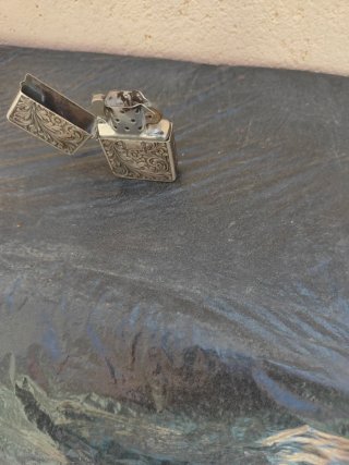 Zippo Plata 1953 Grabado Floral