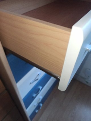 Mueble Cajonera Beige y Azul