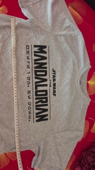 Camiseta Mandalorian y Grogu gris