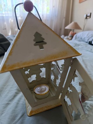 Candeliere natalizio Babbo Natale in metallo
