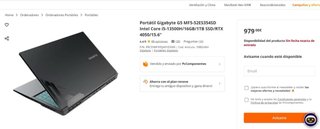 Portátil Gaming Gigabyte G5 RTX 4050 144hz