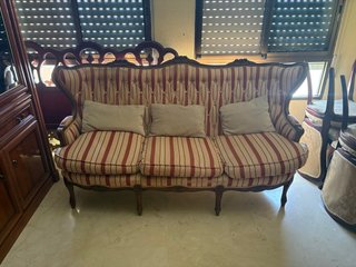 Sofá clásico vintage 3 plazas madera
