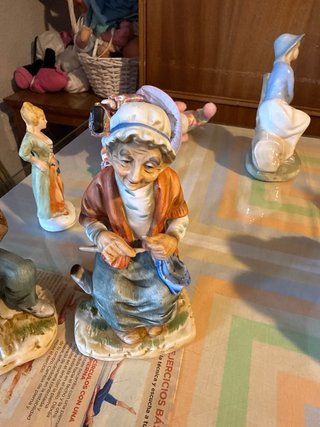 Pareja abuelos pastores porcelana