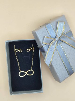 Collar y pendientes infinito acero inoxidable