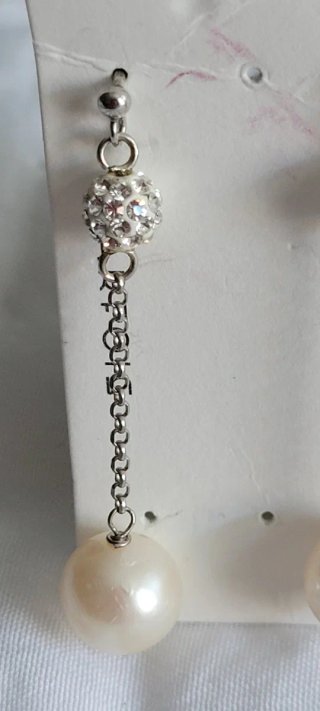 Pendientes largos con perlas y circonitas