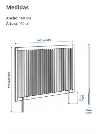 Cabecero blanco de madera Ikea